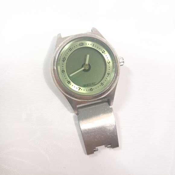Relic green watch face ZR90612 stainless steel analog digital Y2k ONLY FOR PARTS - Picture 1 of 7